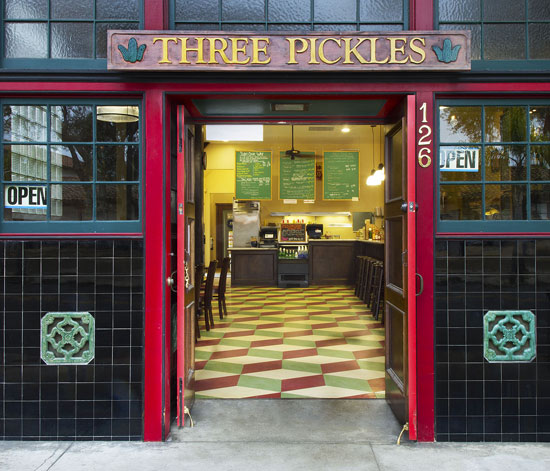 Entrance to Three Pickels Santa Barbara